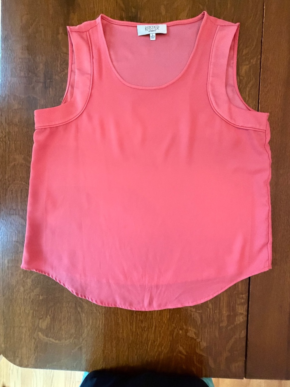 Kasper Sleeveless Shell Top Coral Pink Size L Career Layering Tank